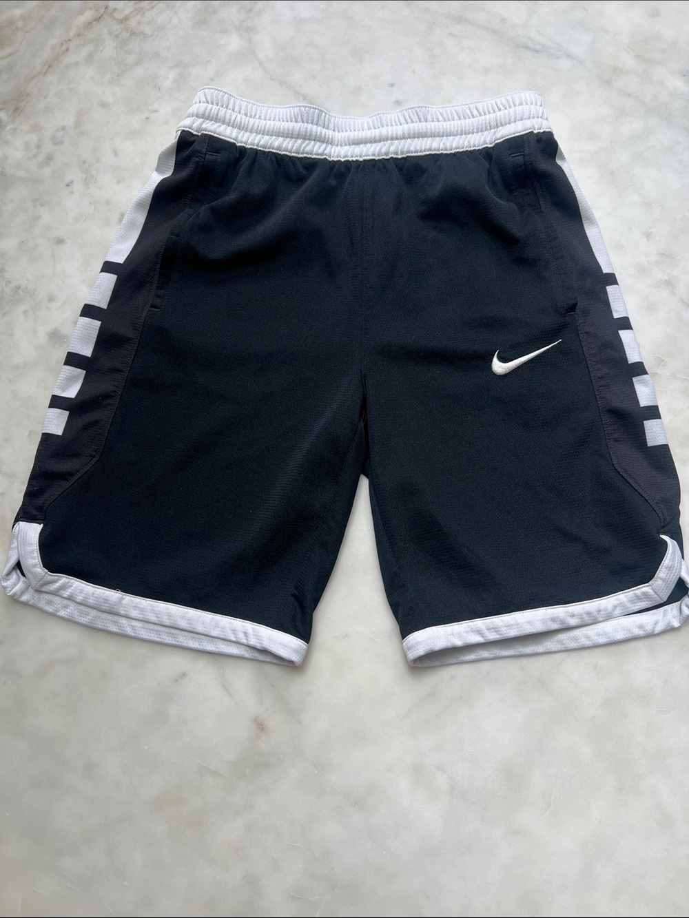 Boys Nike dri-fit Black and White Athletic Shorts